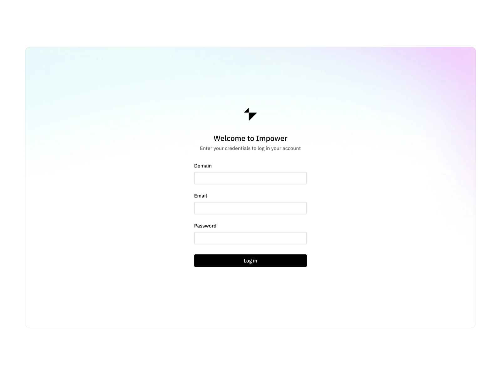 Login screen