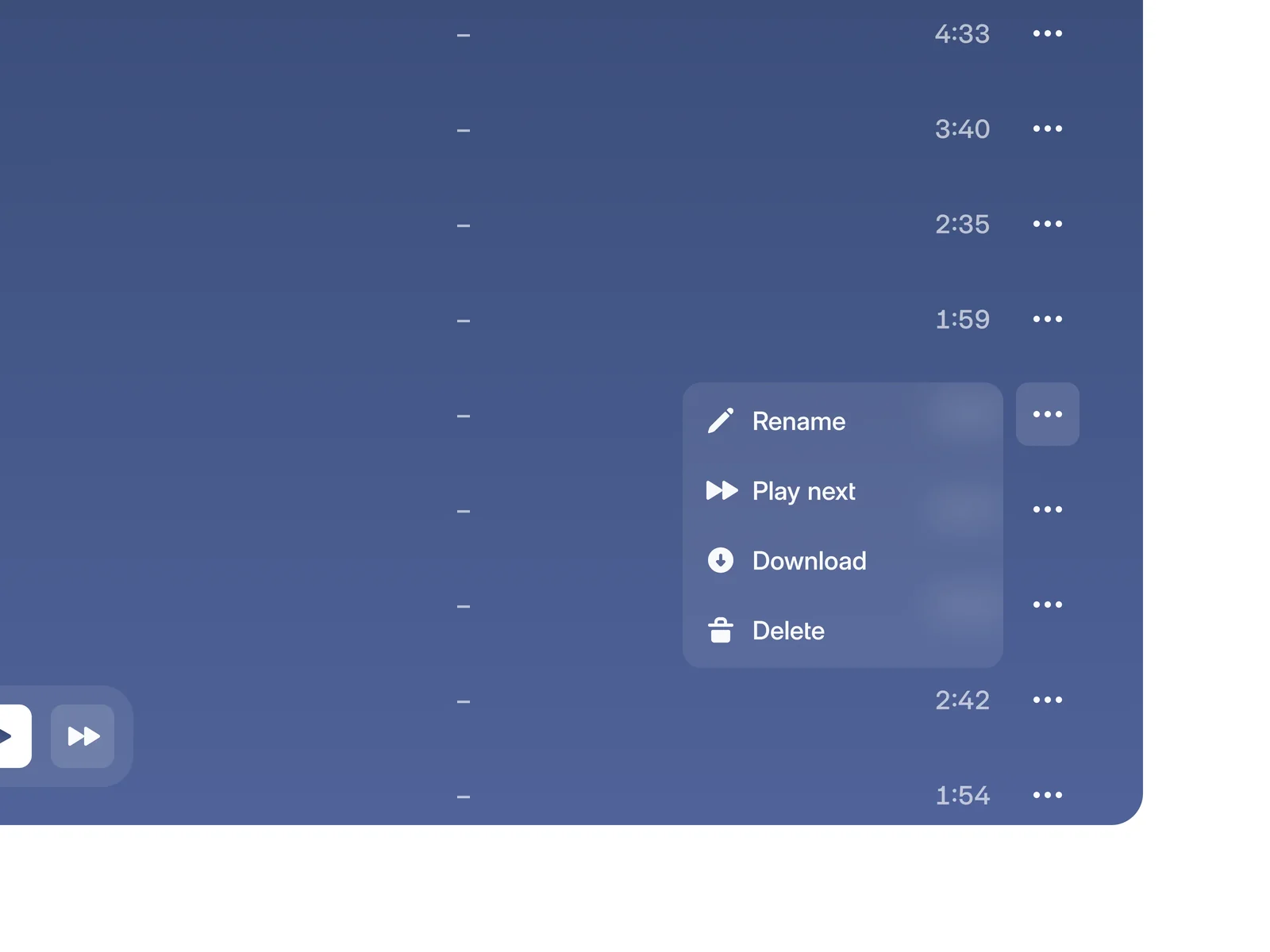 Music dropdown
